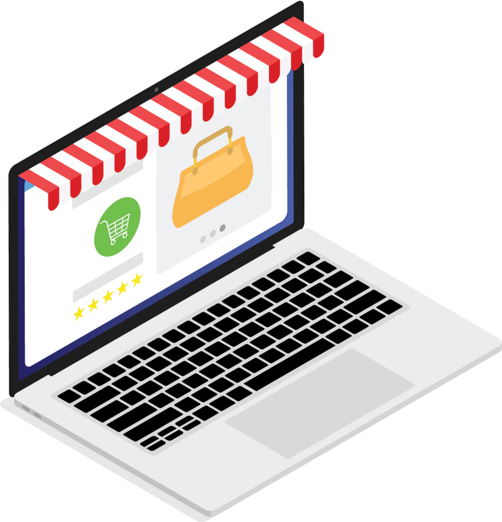 voorbeeld maatos webshop op laptop