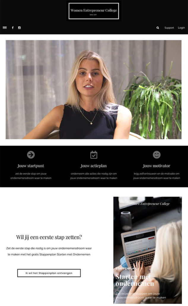 women entrepeneur college voorbeeld
