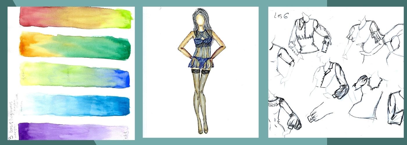 kleding tekenen met aquarel