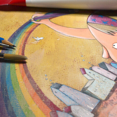 Atelier Hilde illustratie met acrylverf