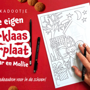 Schoenkado: Teken je eigen Sint-kleurplaat met Oscar en Mollie