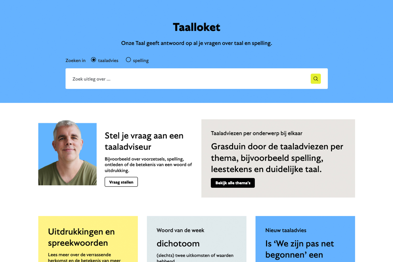 screenshot taalloket onzetaal.nl