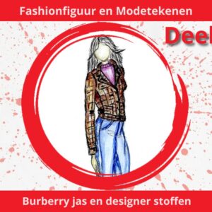 Burberry jas en designer stoffen tekenen