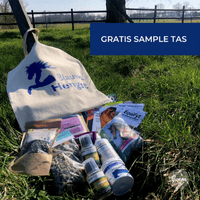gratis sample tas blauwe hengst
