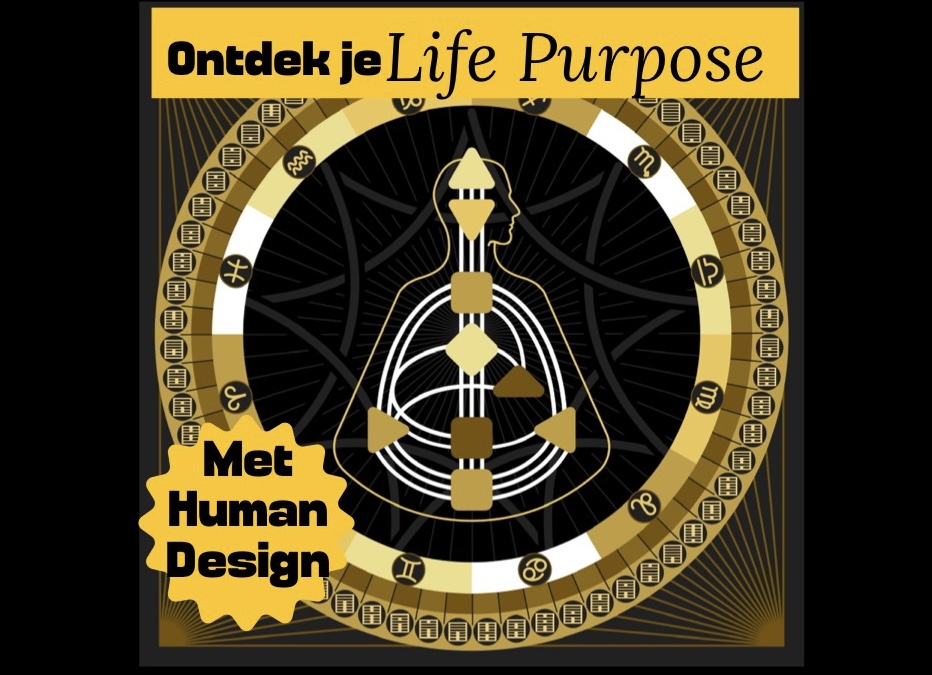 Illustratie van Human Design chart voor life purpose en persoonlijke ontwikkeling