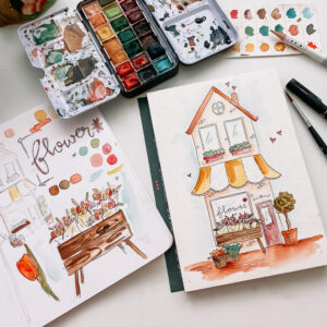 Masterclass Bloemenzaakje illustreren met aquarelverf